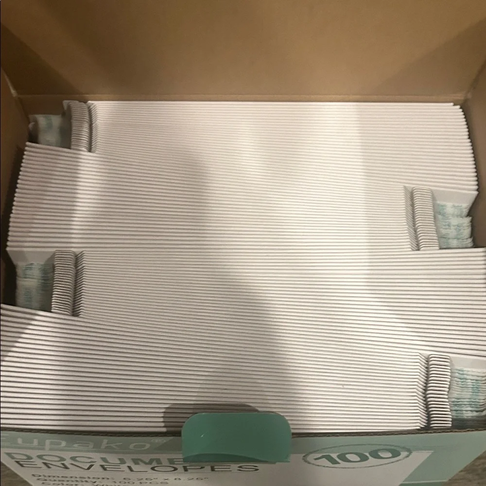 Eupako White Rigid Document Envelopes 6.25 x 8.25‎ - Box of 95